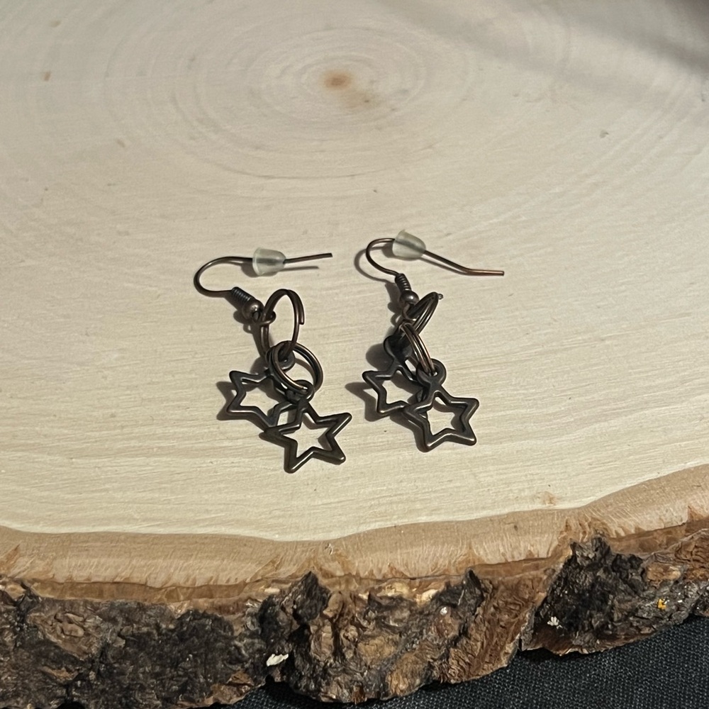 Bronze Star Dangle Earrings